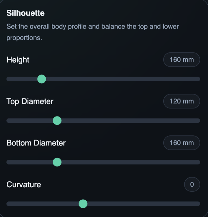 Silhouette controls